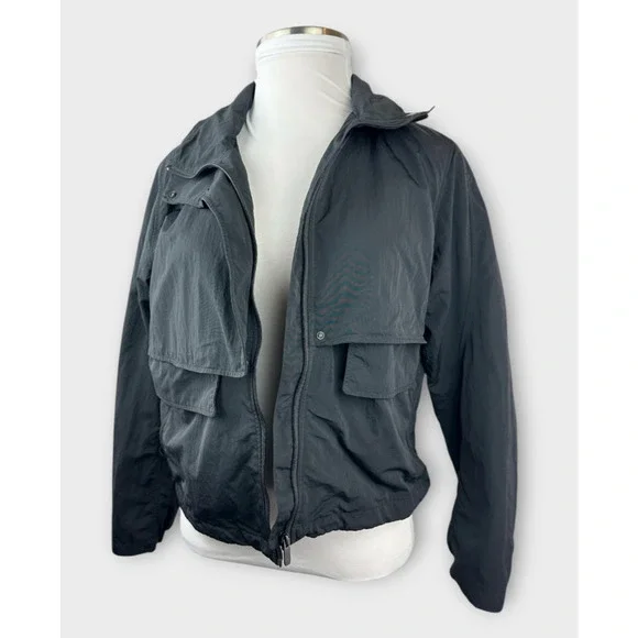 Lululemon Always Effortless Jacket Full Zip Hooded Water Repellent Black Size 10 - Picture 2 of 16